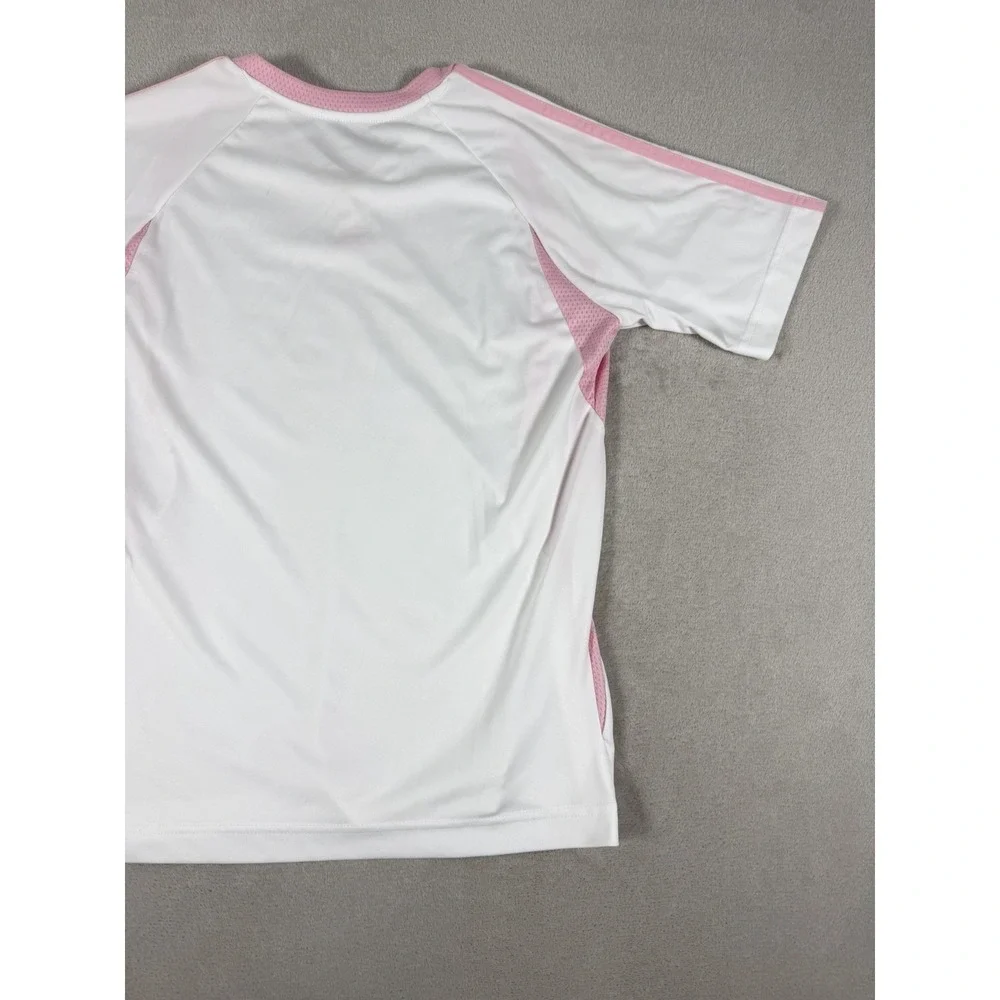 Vintage 2009 Adidas ClimaCool V-Neck Soccer Jersey White Pink Women's Size S - Picture 16 of 16